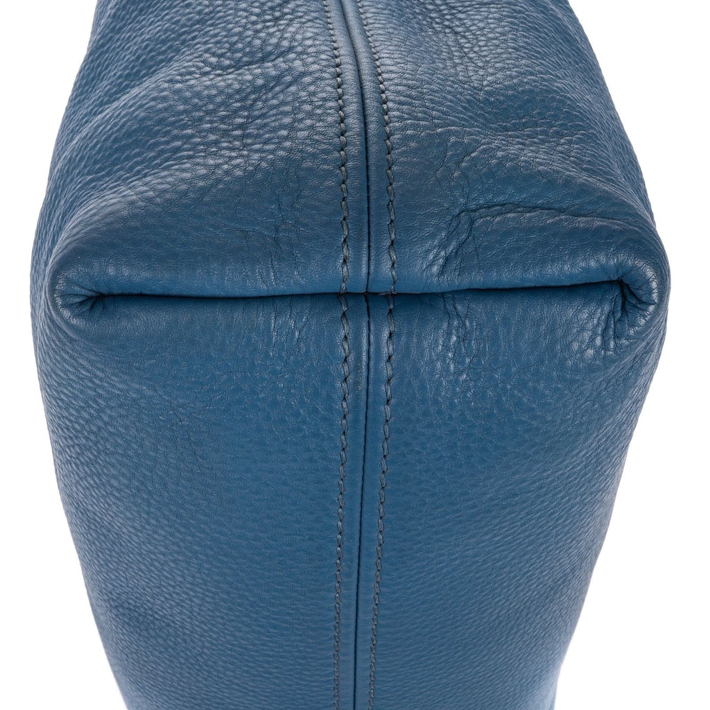 Prada Large Hobo Top Handle Blue Vitello Daino — view 7