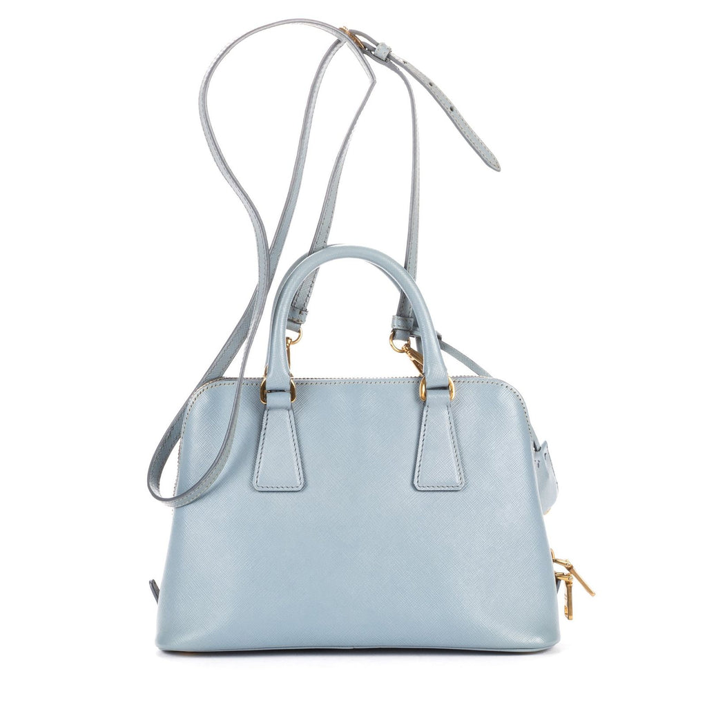 Prada Small Zip Promenade Blue Saffiano Leather Messenger — view 5
