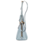 Prada Small Zip Promenade Blue Saffiano Leather Messenger — view 3