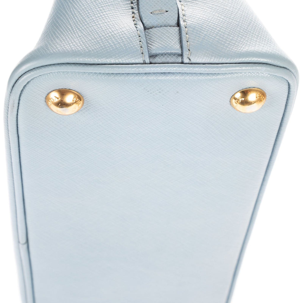 Prada Small Zip Promenade Blue Saffiano Leather Messenger — view 8