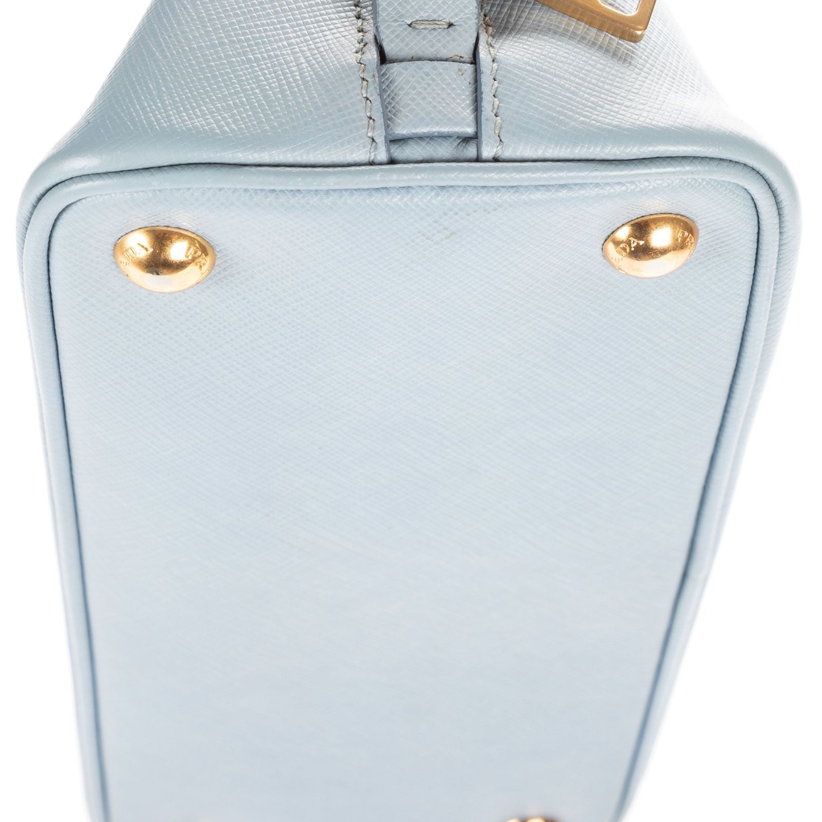 Prada Small Zip Promenade Blue Saffiano Leather Messenger — view 7