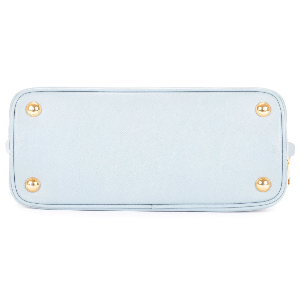 Prada Small Zip Promenade Blue Saffiano Leather Messenger — view 6