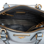 Prada Small Zip Promenade Blue Saffiano Leather Messenger — view 9