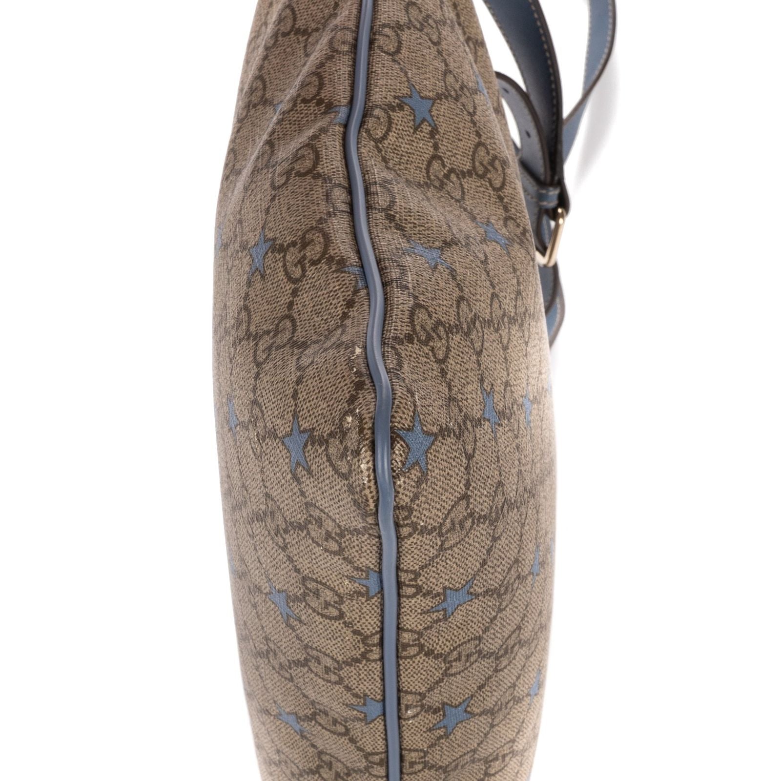 Gucci Large Square Zip Messenger Beige Blue Supreme Star Print Canvasa — view 8
