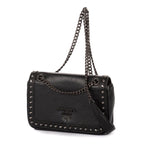 Prada Studded Flap Crossbody Black Leather — view 2