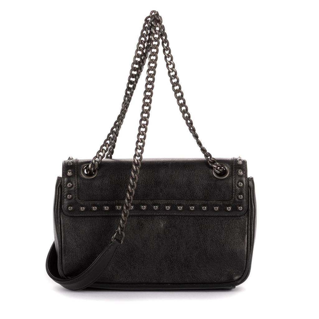 Prada Studded Flap Crossbody Black Leather — view 5