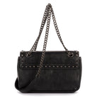 Prada Studded Flap Crossbody Black Leather — view 5
