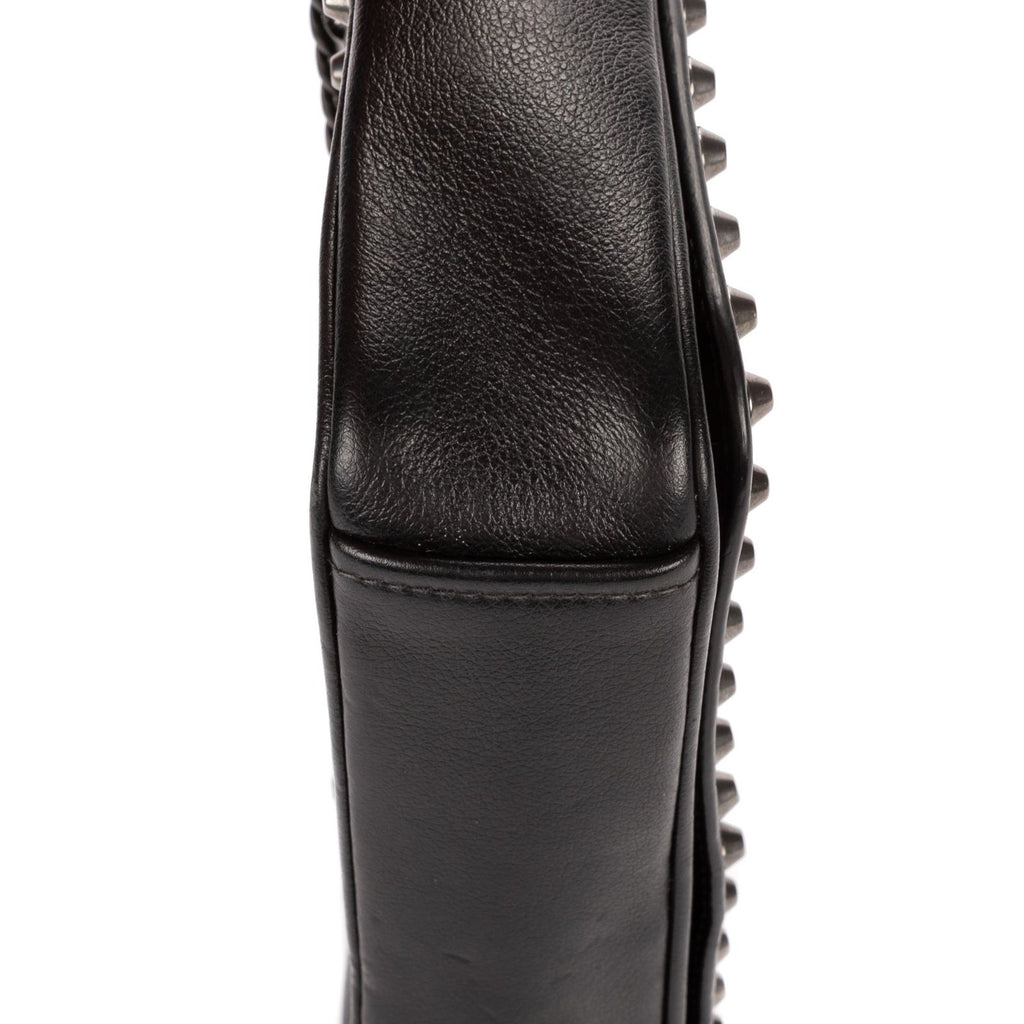 Prada Studded Flap Crossbody Black Leather — view 8