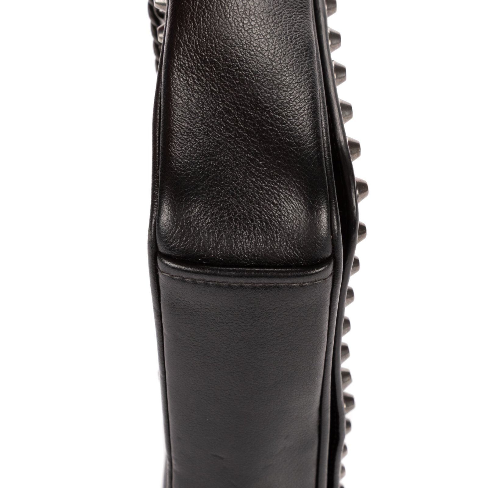 Prada Studded Flap Crossbody Black Leather — view 8