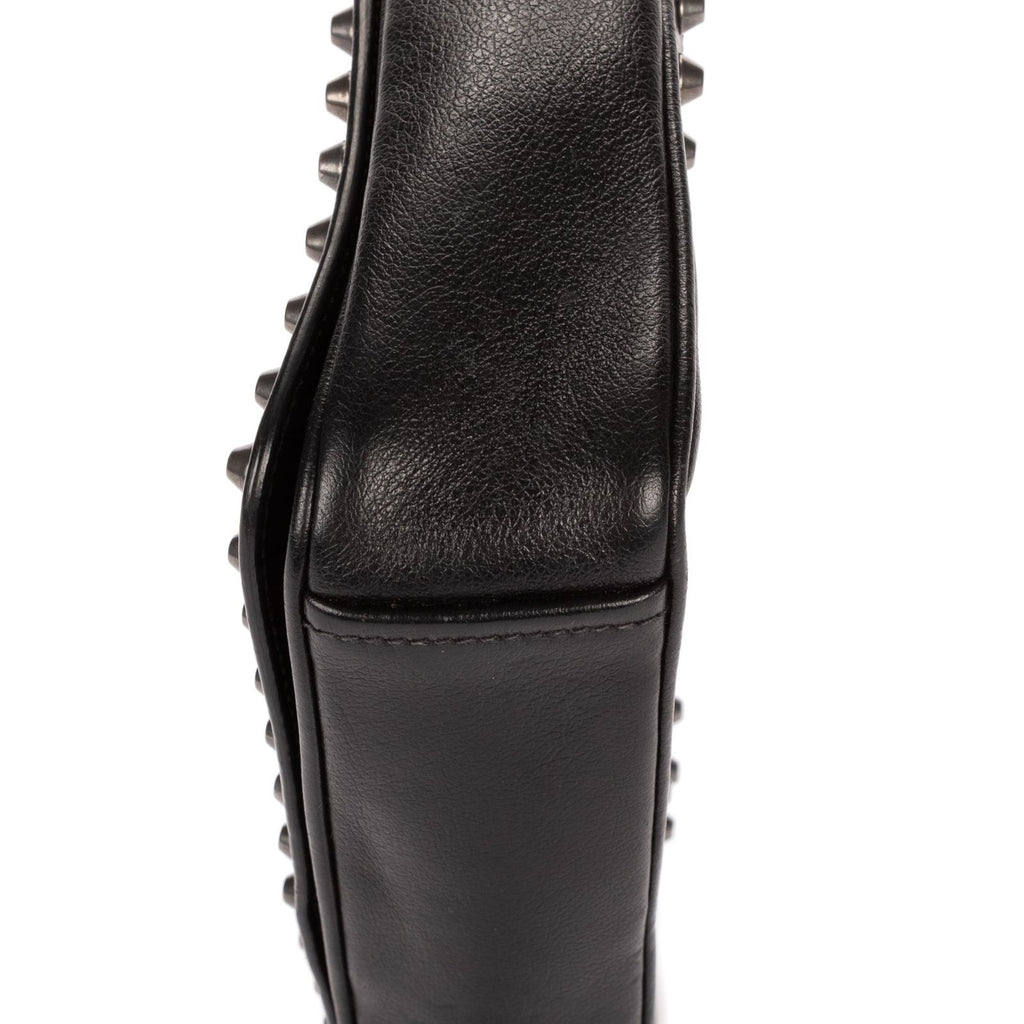 Prada Studded Flap Crossbody Black Leather — view 7