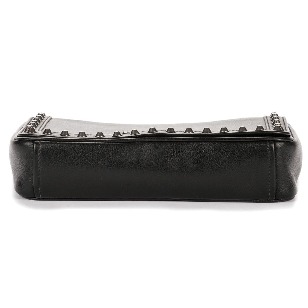 Prada Studded Flap Crossbody Black Leather — view 6