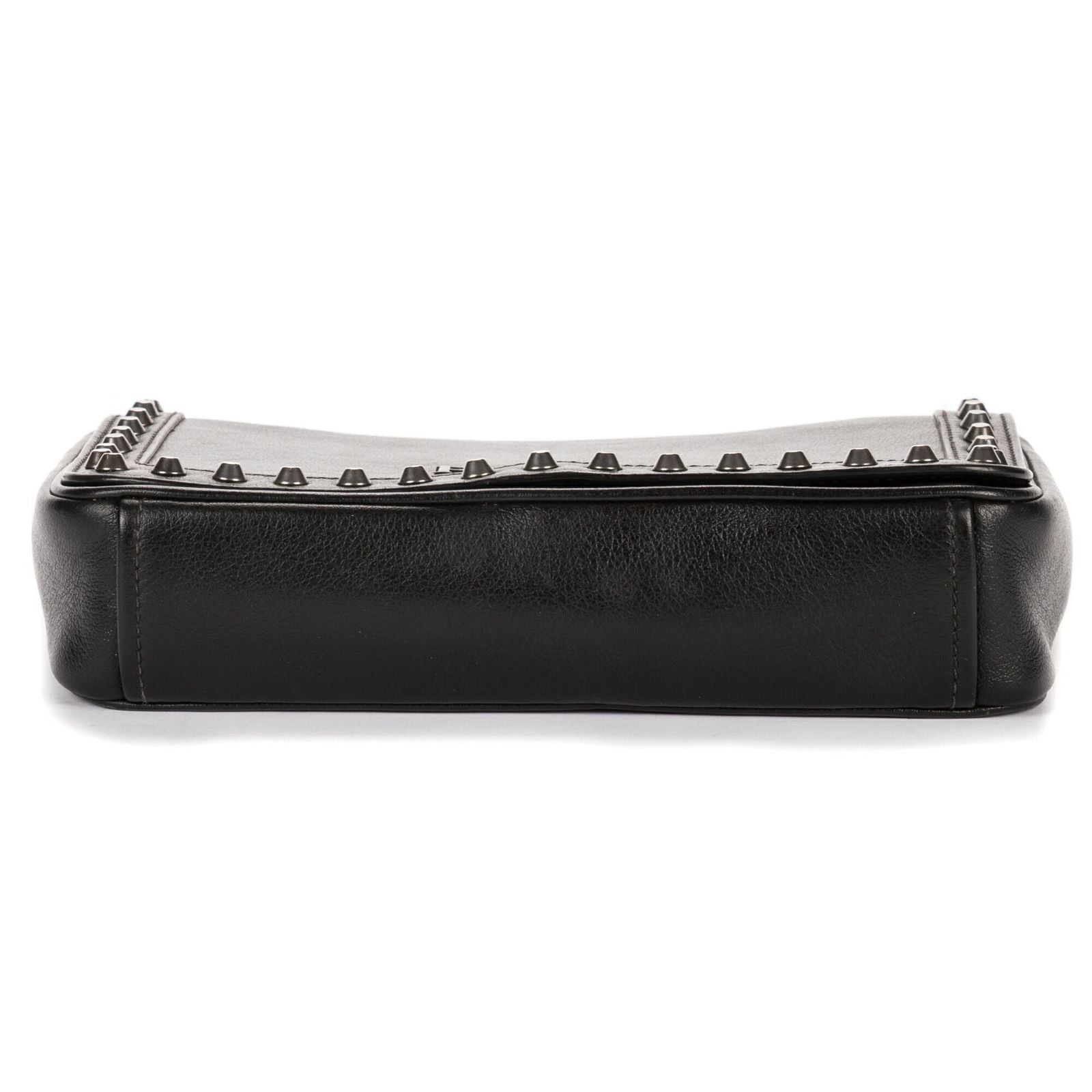 Prada Studded Flap Crossbody Black Leather — view 6