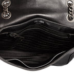 Prada Studded Flap Crossbody Black Leather — view 9