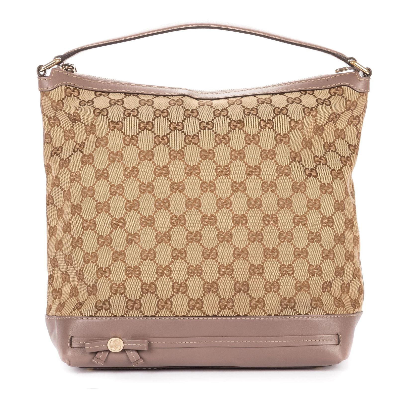 Gucci Bree Bow Hobo Beige GG Canvas