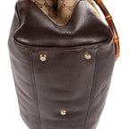 Gucci Midi Amfloral Bamboo Top Handle Brown Beige GG Canvas — view 8