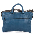 Bottega Veneta Venet Messenger Blue Intrecciato Leather