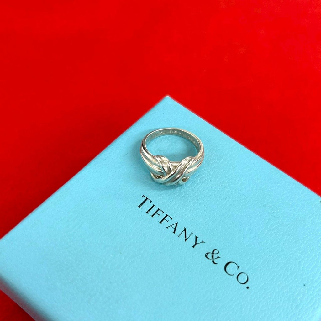 Tiffany & Co Vintage Signature Cross Ring 925 Sterling Silver