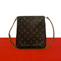 Louis Vuitton Vintage Musette Salsa Monogram Leather Shoulder Bag Brown