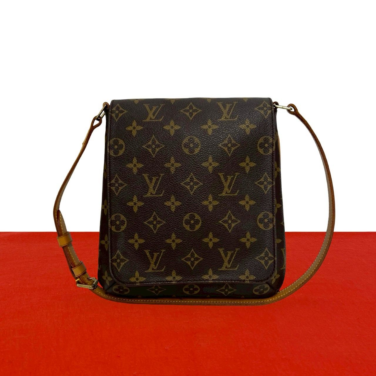 Louis Vuitton Vintage Musette Salsa Monogram Leather Shoulder Bag Brown