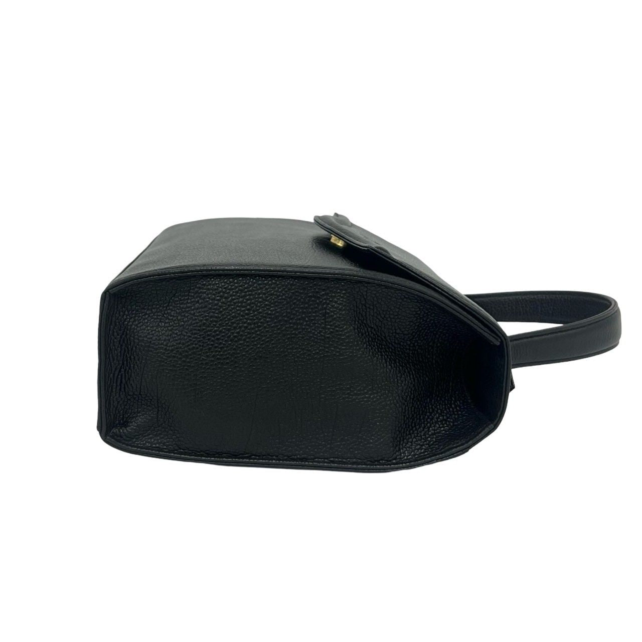 Saint Laurent YSL Logo Embossed Leather Handbag Mini Tote Black — view 6