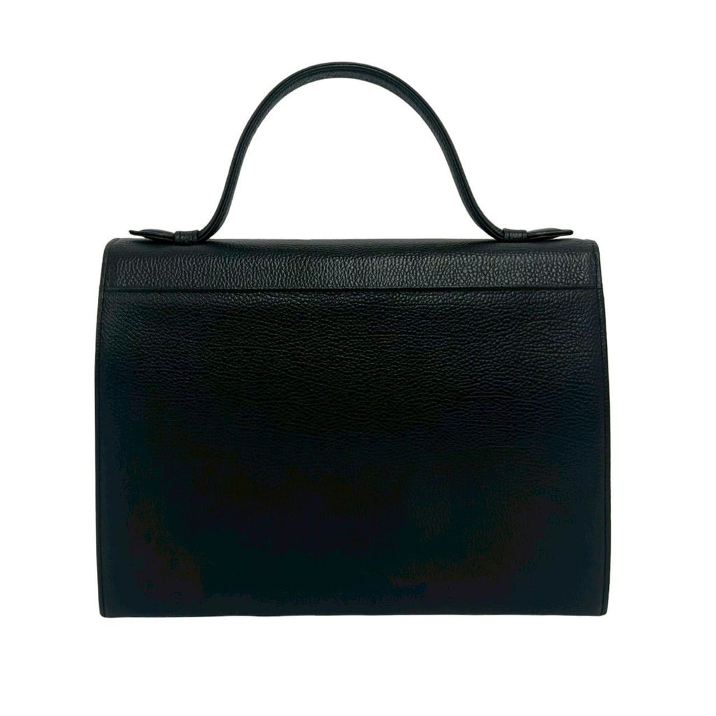 Saint Laurent YSL Logo Embossed Leather Handbag Mini Tote Black — view 3