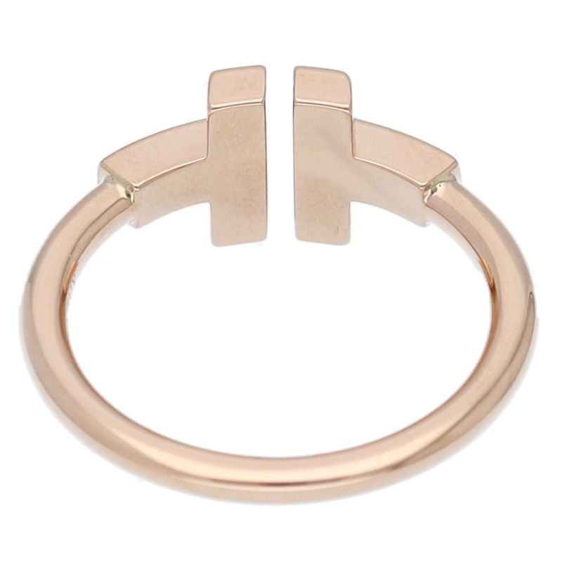 Tiffany & Co T Wire Shell Diamond Ring 18k Pink Gold — view 4
