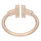 Tiffany & Co T Wire Shell Diamond Ring 18k Pink Gold — view 4
