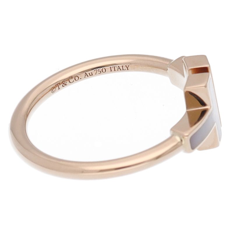 Tiffany & Co T Wire Shell Diamond Ring 18k Pink Gold — view 5