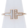 Tiffany & Co T Wire Shell Diamond Ring 18k Pink Gold