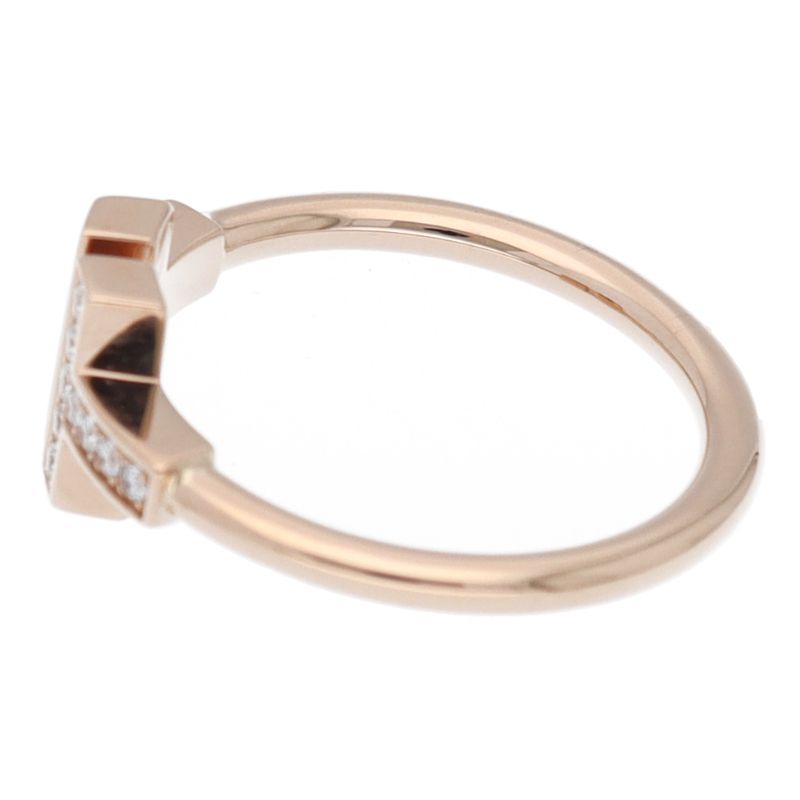 Tiffany & Co T Wire Shell Diamond Ring 18k Pink Gold — view 3