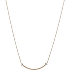 Tiffany & Co T Smile Small Diamond Necklace 18k Pink Gold — view 2