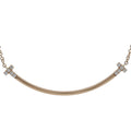 Tiffany & Co T Smile Small Diamond Necklace 18k Pink Gold
