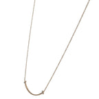 Tiffany & Co T Smile Small Diamond Necklace 18k Pink Gold — view 3