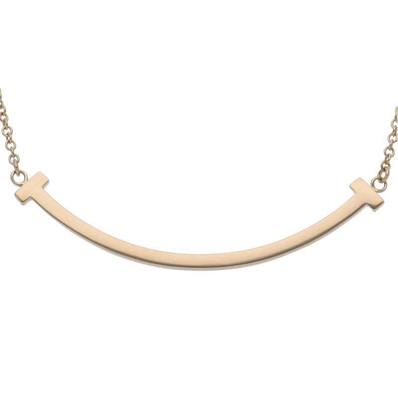 Tiffany & Co T Smile Small Necklace 18k Pink Gold
