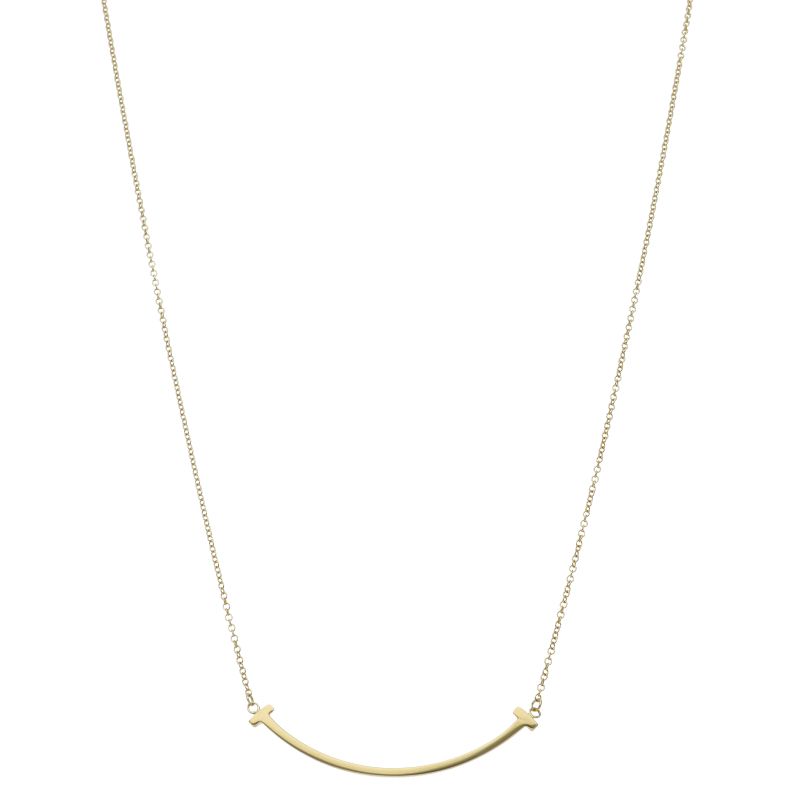 Tiffany & Co T Smile Small Necklace 18k Yellow Gold — view 2
