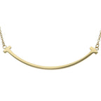 Tiffany & Co T Smile Small Necklace 18k Yellow Gold