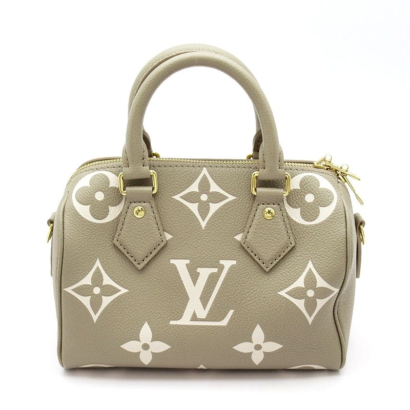 Louis Vuitton Speedy Bandouliere 20 Monogram Empreinte Boston Bag Tourterelle