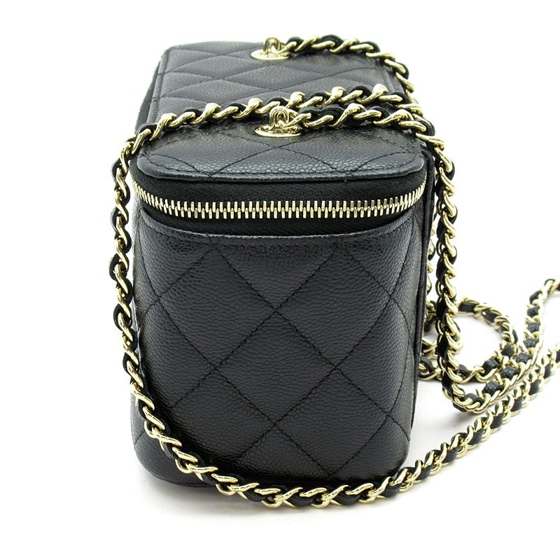 Chanel Timeless Classic Small Vanity Caviar Leather Shoulder Bag Black — view 3