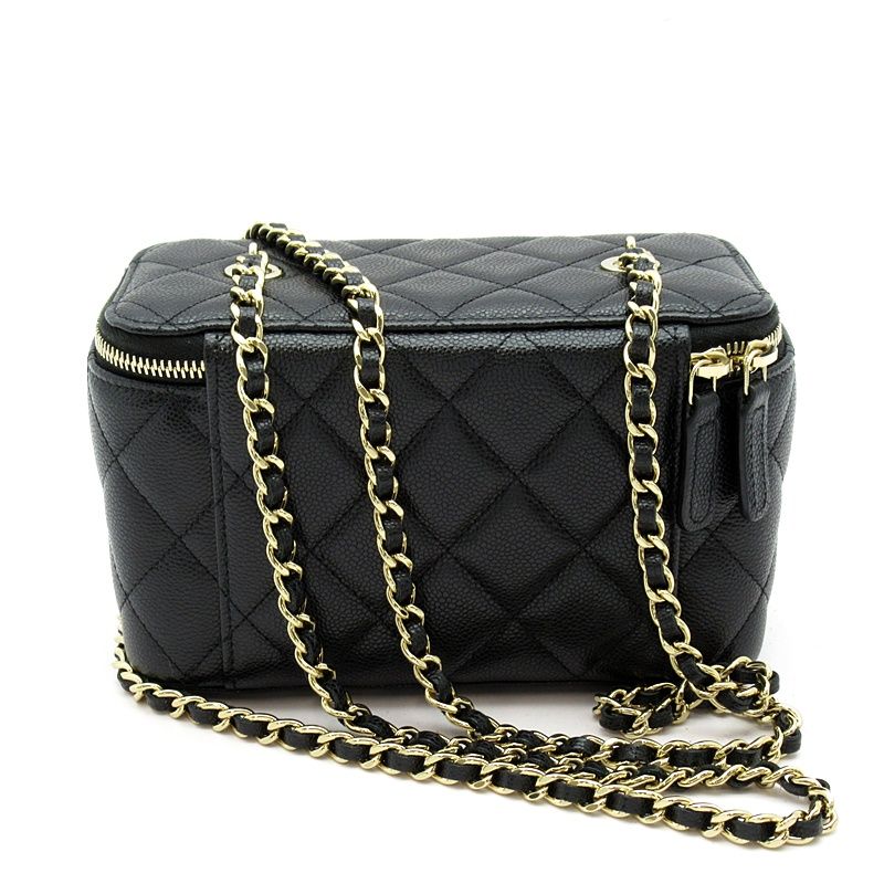 Chanel Timeless Classic Small Vanity Caviar Leather Shoulder Bag Black — view 4