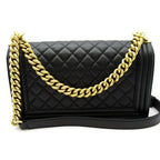 Chanel Boy Chain Shoulder Bag Lambskin Black — view 3