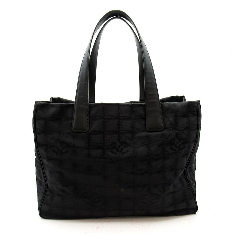 Chanel New Travel Line Tote Nylon Calf Black