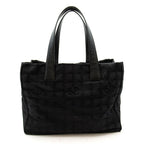 Chanel New Travel Line Tote Nylon Calf Black