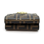 Fendi FF Diamond Trifold Wallet Leather Brown — view 3