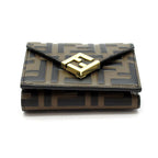 Fendi FF Diamond Trifold Wallet Leather Brown — view 4