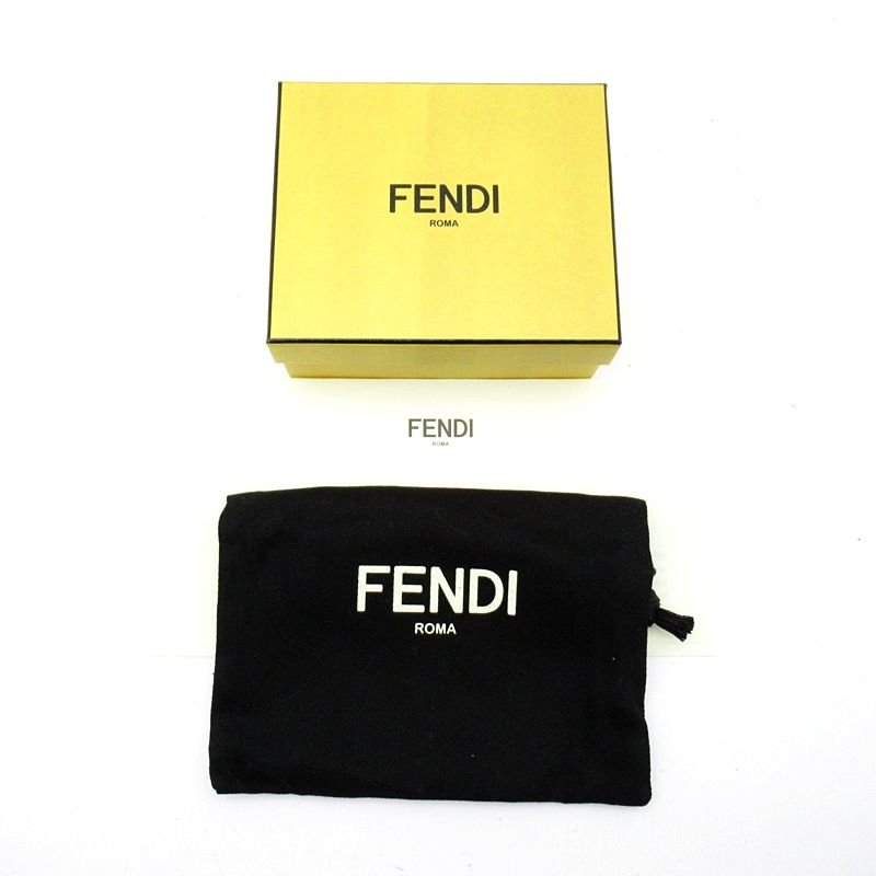 Fendi FF Diamond Trifold Wallet Leather Brown — view 7