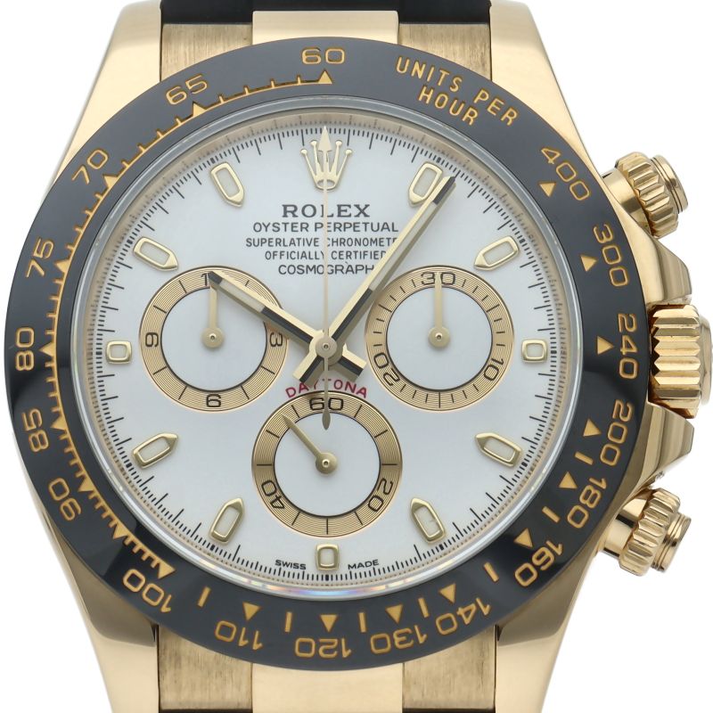 Rolex Cosmograph Daytona Watch Box 18k Yellow Gold Rubber White Polished