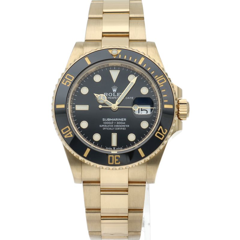 Rolex Submariner Date Watch Box 18k Yellow Gold Black Polished — view 2