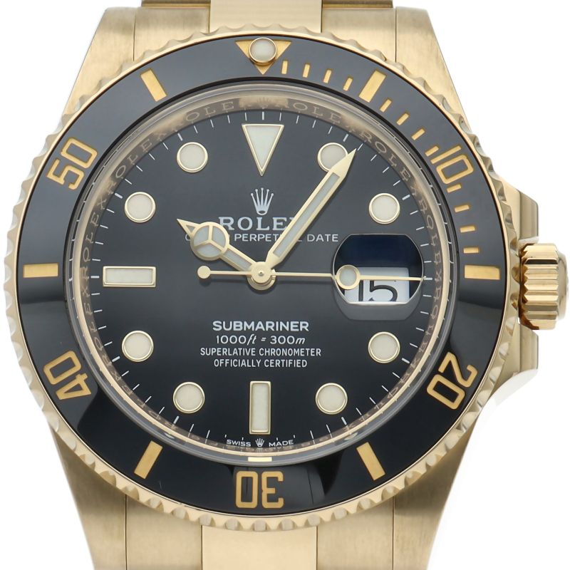 Rolex Submariner Date Watch Box 18k Yellow Gold Black Polished