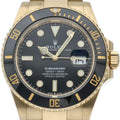 Rolex Submariner Date Watch Box 18k Yellow Gold Black Polished