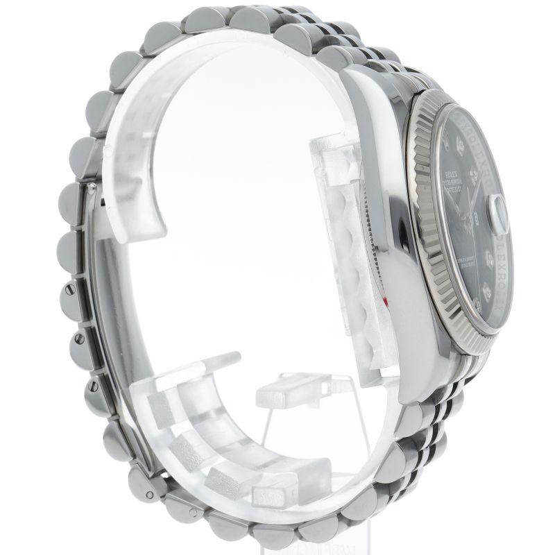 Rolex Datejust 36 Watch Diamond 18k White Gold SS Black — view 4